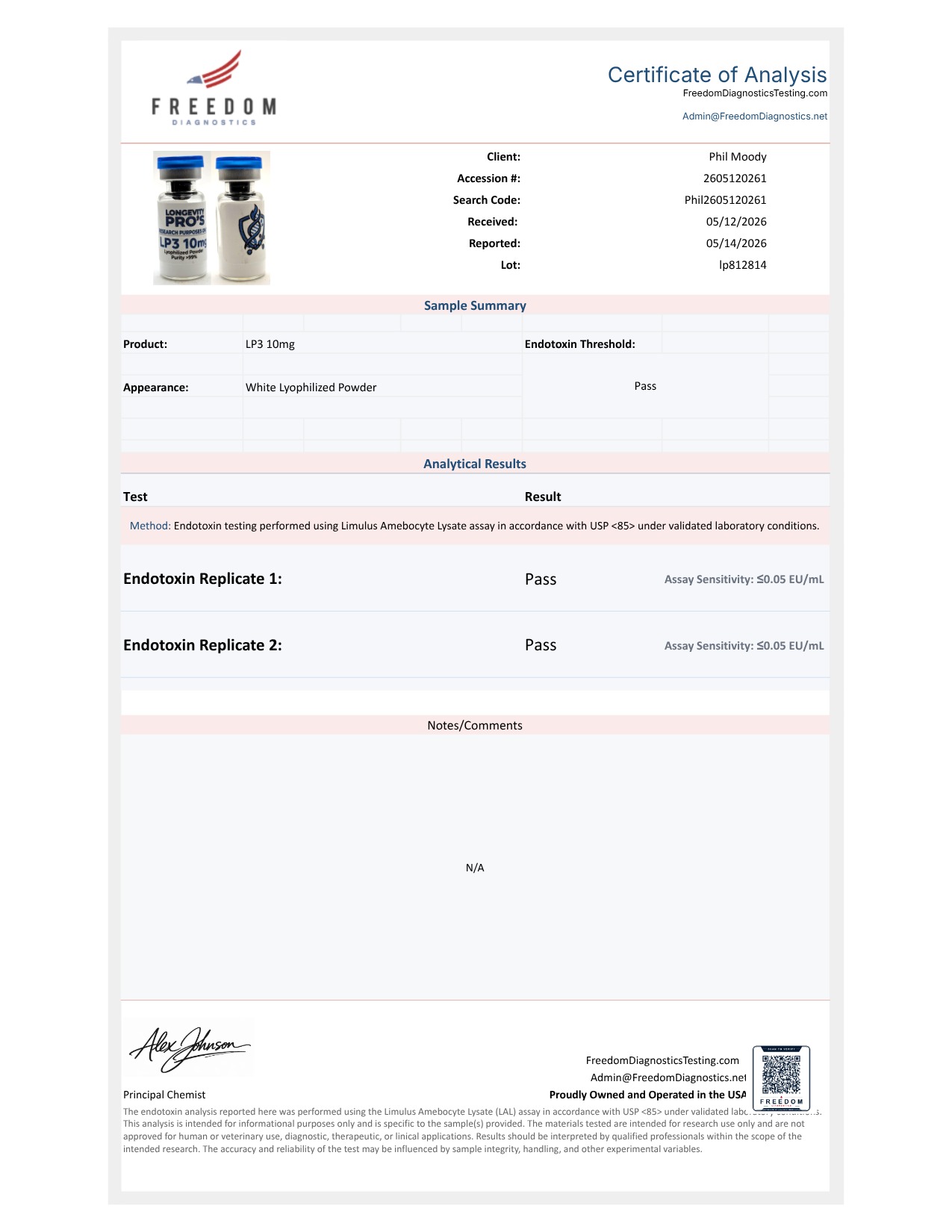 COA document for glp3-r 10mg — page 2